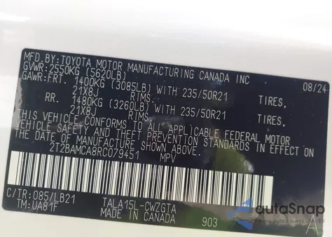 2024 Lexus Rx 350 Premium Plus z USA, uszkodzony, nr VIN 2T2BAMCA8RC079451